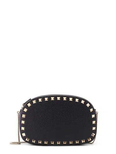Valentino Garavani Valentino Rockstud Mini Grainy Leather Crossbody In Black