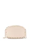 Valentino Borsa A Tracolla Rockstud In Pelle Avorio  Donna
