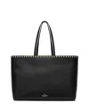 Valentino Rockstud Vitello Tote Bag In Black