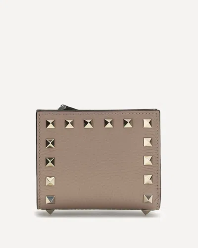 Valentino Garavani Rockstud Wallet In Gray