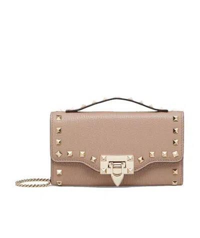 Valentino Garavani Rockstud Wallet-on-chain In Black