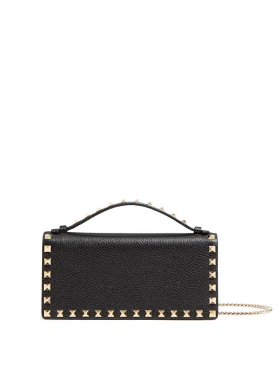 Valentino Garavani Valentino Rockstud Wallet Wrist Strap In Nero
