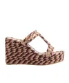Valentino Garavani Rockstud Wedge In Calfskin 90mm Woman Rose Cannelle 41 In Multicolor