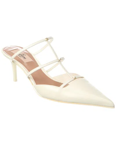 Valentino Garavani Valentino Rockstud Wispy 50 Leather Mule In White