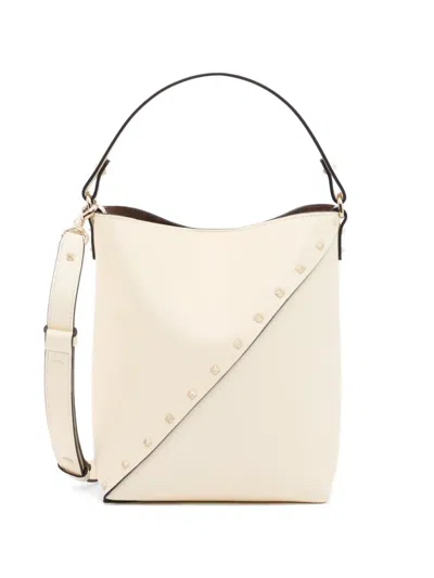 Valentino Garavani Rockstud Wispy Calfskin Bucket Bag In White