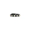 Valentino Garavani Rockstud Calfskin Double-strap Bracelet Woman Black Uni In Black