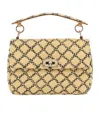 Valentino Women's Raffia Rockstud Handbag In Nude