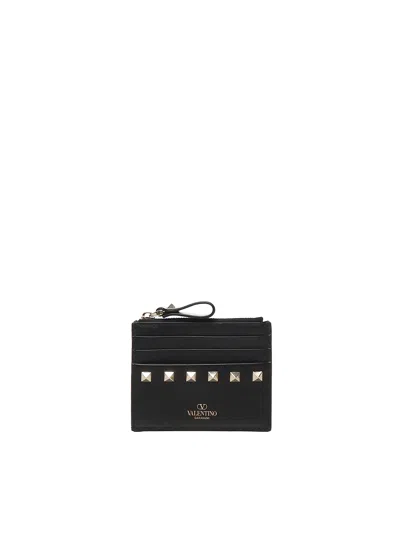 Valentino Garavani Rockstud Zip Around Card Holder