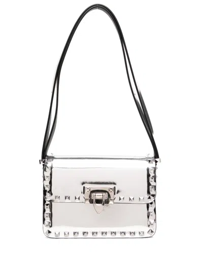 Pre-owned Valentino Garavani Rockstud23 Bag In Silver