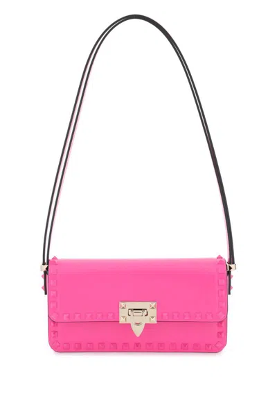 Valentino Garavani Rockstud23 East-west Leather Shoulder Bag In Fuchsia