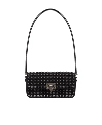 Valentino Garavani Rockstud23 East-west Shoulder Bag In Black