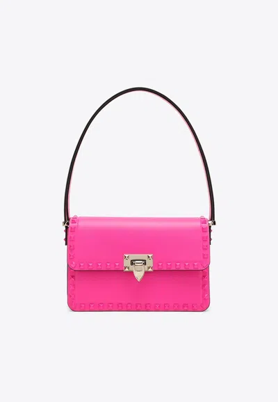 Valentino Garavani Rockstud23 Shoulder Bag In Smooth Leather In Fuchsia