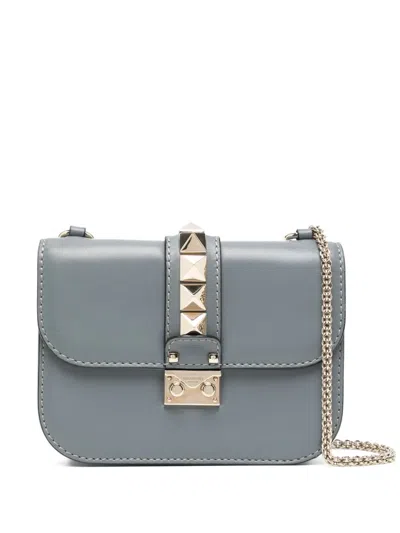 Pre-owned Valentino Garavani Rockstuds Handbag In Grey
