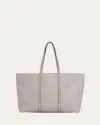 Valentino Rockstuds Leather Tote Bag In Dove Grey