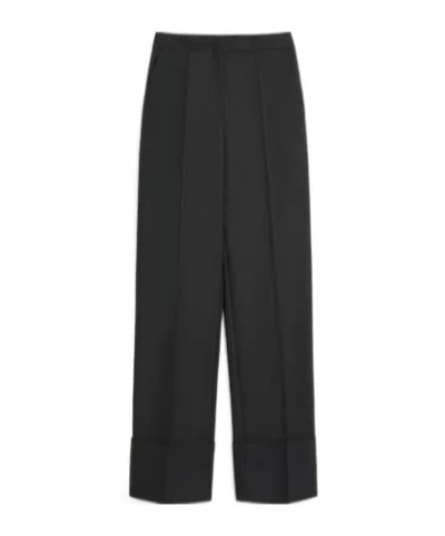 Valentino Roll-hem Casual Pants In Black