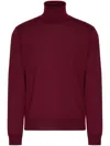 Valentino High-neck Wool Jumper With Vlogo Signature Embroidery In Red