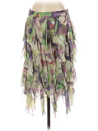 Pre-owned Valentino Roma Silk Skirt In Green