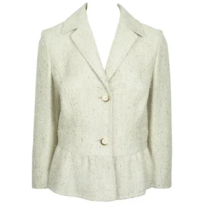 Pre-owned Valentino Roma Valentino Gold Metallic Wool Blend Jacket - 10