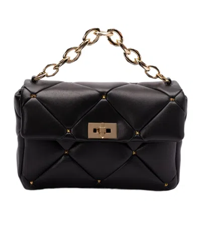 VALENTINO GARAVANI VALENTINO	GARAVANI ROMAN STUD FOLDOVER TOP SHOULDER BAG