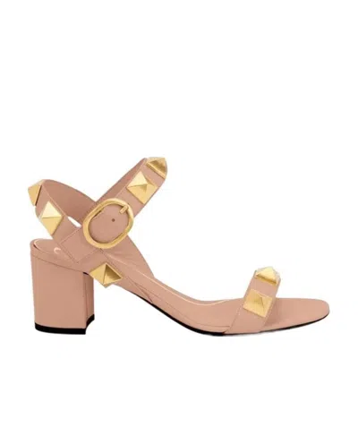 Valentino Garavani Roman Stud 100 Cage Sandals In Nude