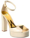 Valentino Roman Stud 120 Patent Platform Sandal In White
