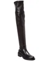 Valentino Roman Stud 30 Leather Over-the-knee Boot In Black