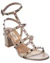 Valentino Rockstud Caged 60 Leather Ankle Strap Sandal In Multi