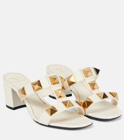 Valentino Garavani Valentino Roman Stud 60 Leather Sandal In Beige
