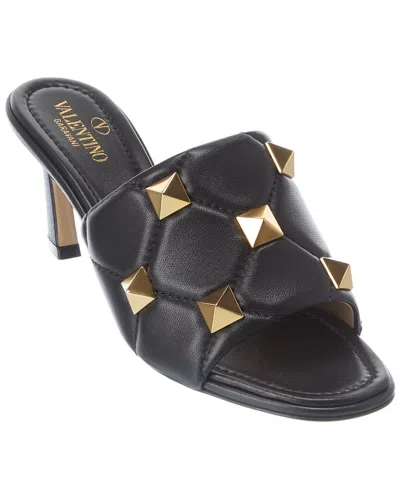 Valentino Garavani Valentino Roman Stud 65 Leather Sandal In Black