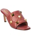 Valentino Roman Stud 65 Leather Sandal In Red