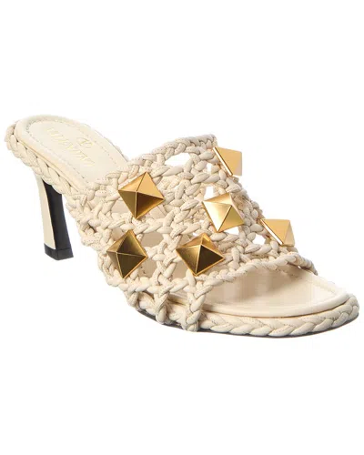 Valentino Garavani Valentino Roman Stud 65 Leather Sandal In Neutral