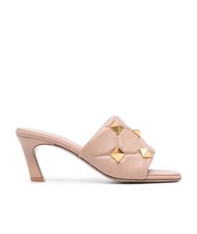 Valentino Garavani Roman Stud 65mm Sandals In Nude