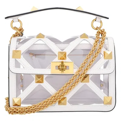Valentino Garavani Valentino Roman Stud Bag Transparent In White
