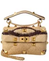 Valentino Roman Stud Canvas Shoulder Bag