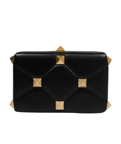 Valentino Garavani Roman Stud Crossbody Bag In Black