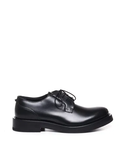 Valentino Garavani Roman Stud Derby In Leather In Black
