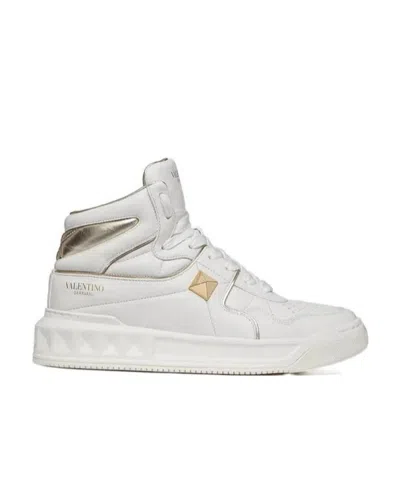 Valentino Garavani Roman Stud-embellishment Lace-up Sneakers In White