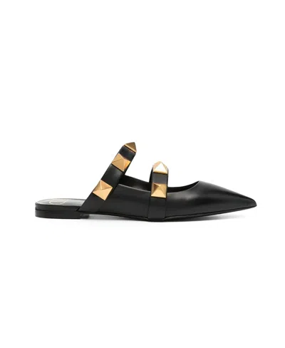 VALENTINO GARAVANI VALENTINO GARAVANI ROMAN STUD POINTED TOE FLAT MULES