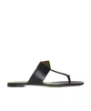 Valentino One Stud Leather Flat Sandals In Black