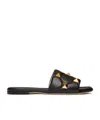 Valentino Slippers Roman Stud In Nappa Nera Donna In Black