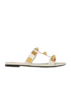 Valentino Garavani Roman Stud Flat Sandals With Signature Pyramid Studs In Nude