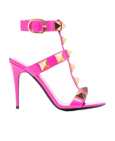 Valentino Garavani Roman Stud High-heel Sandals In Pink