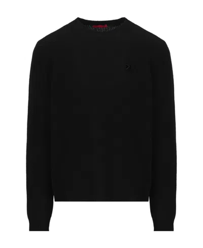 Valentino Roman Stud Knitted Jumper In Black