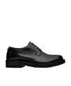 Valentino Derby Rockstud Essential Leather Lace-up Shoes In Animal Print