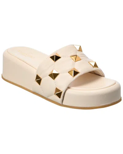 Valentino Garavani Valentino Roman Stud Leather Flatform Slide In Multi