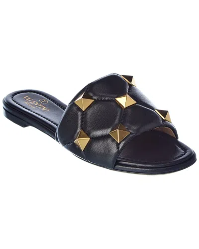 Valentino Garavani Valentino Roman Stud Leather Sandal In Black