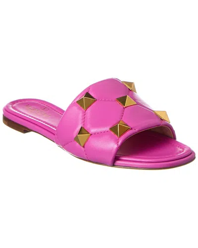 Valentino Garavani Valentino Roman Stud Leather Sandal In Pink
