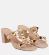Valentino Roman Stud 60 Leather Sandal In Beige
