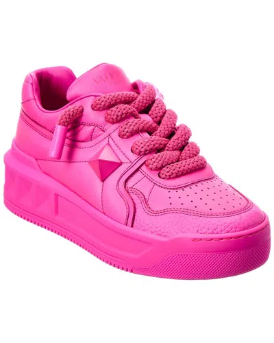 Valentino Garavani Valentino Roman Stud Leather Sneaker In Pink