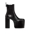 Valentino Roman Stud 125 Leather Platform Bootie In Black